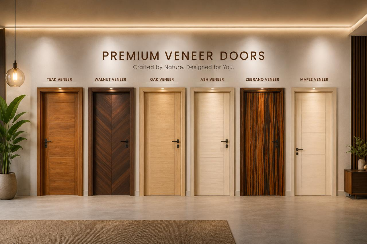 Premium Veneer Doors โ Crafted by Nature. Designed for You.